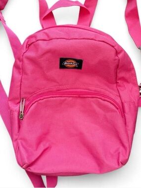 DICKIES pink nylon mini backpack with adjustable straps. Unlined, clean